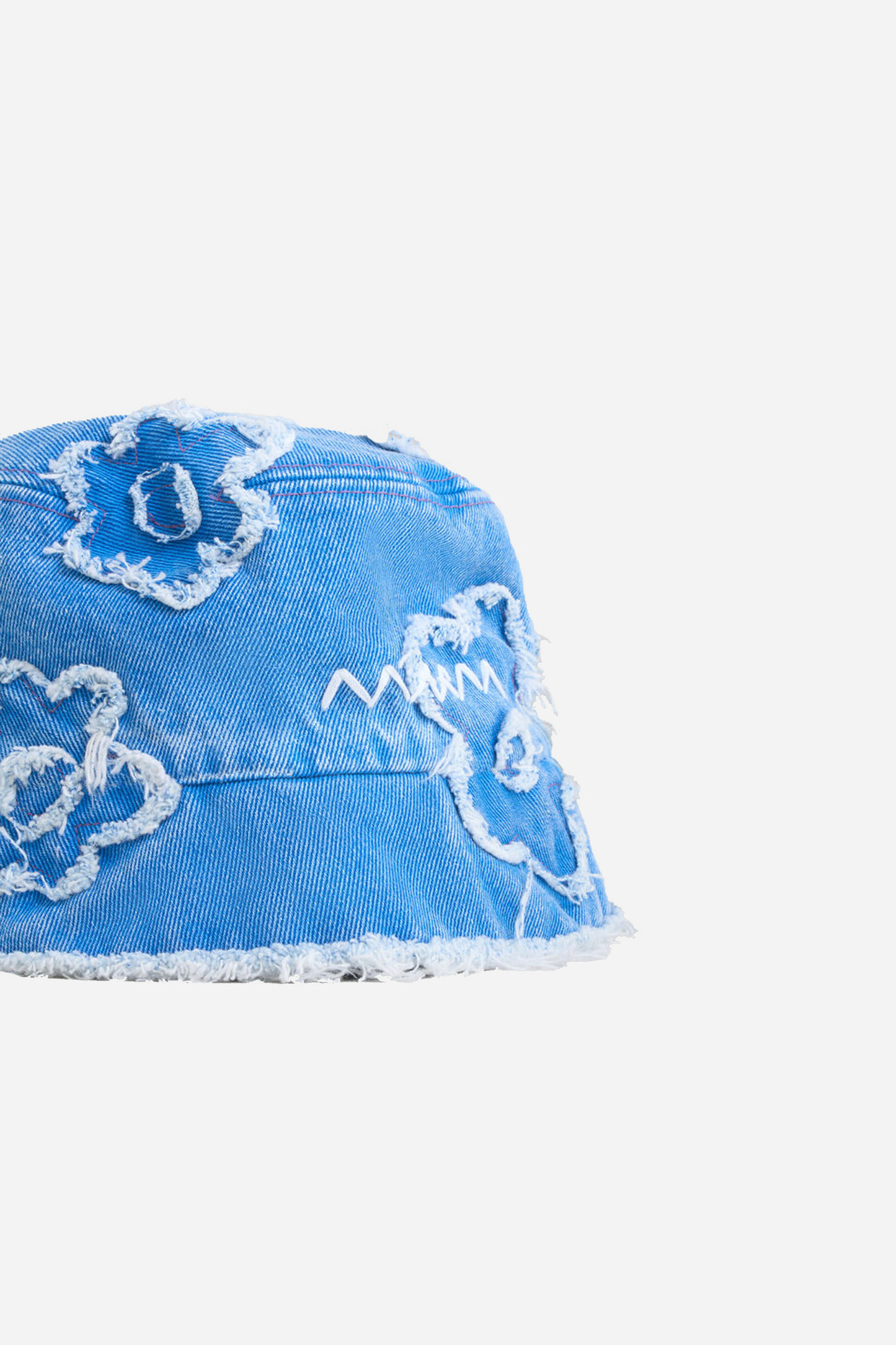 Patched Flower Bucket Hat Cobalt