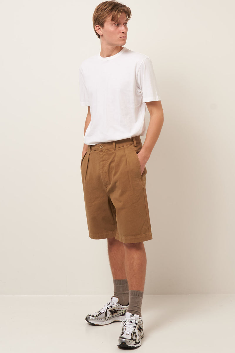 Pleated Shorts Khaki