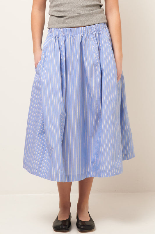 Poplin Skirt Blue Stripe