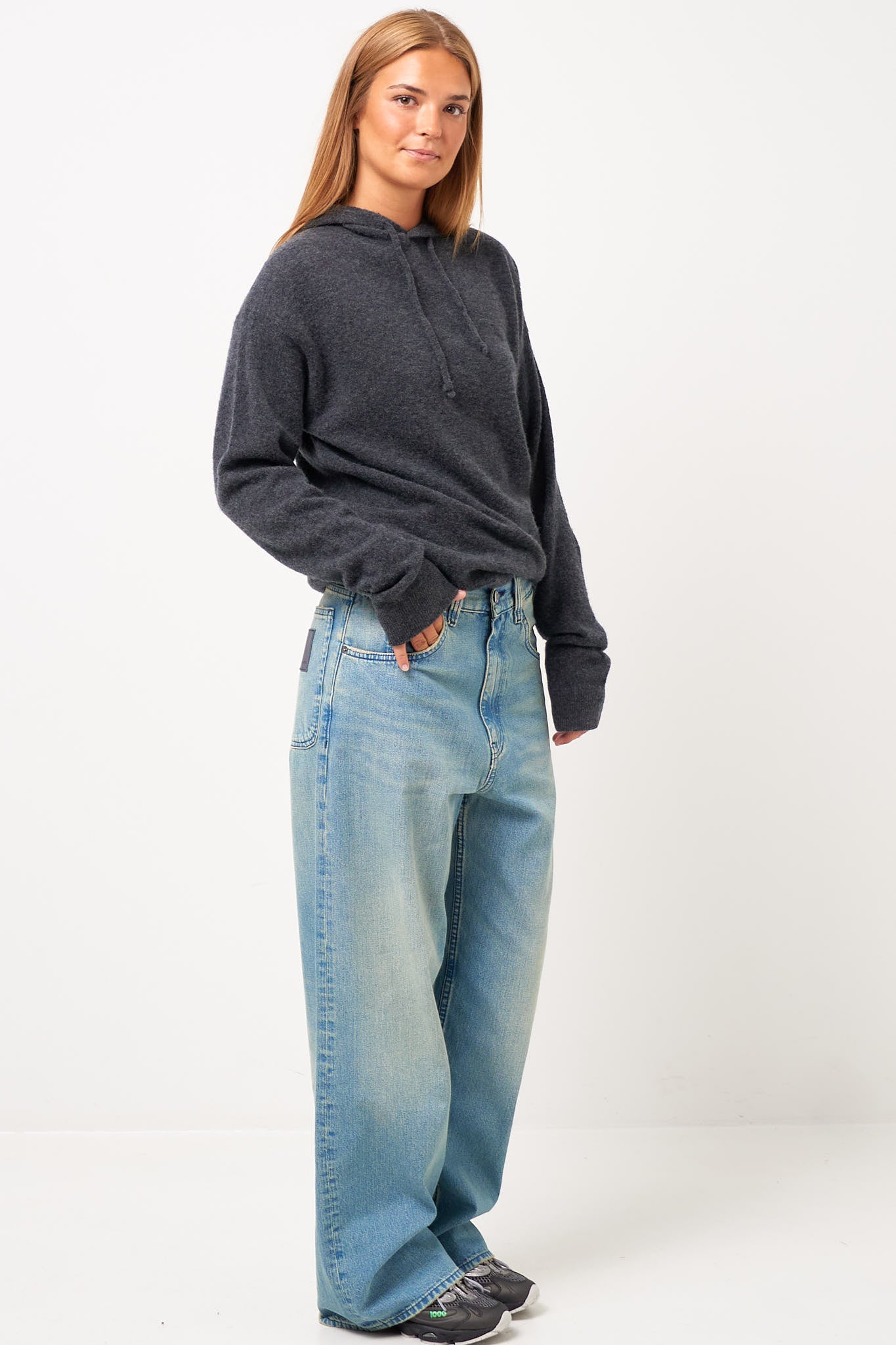 Raxow Hooded Sweater Charcoal Melange