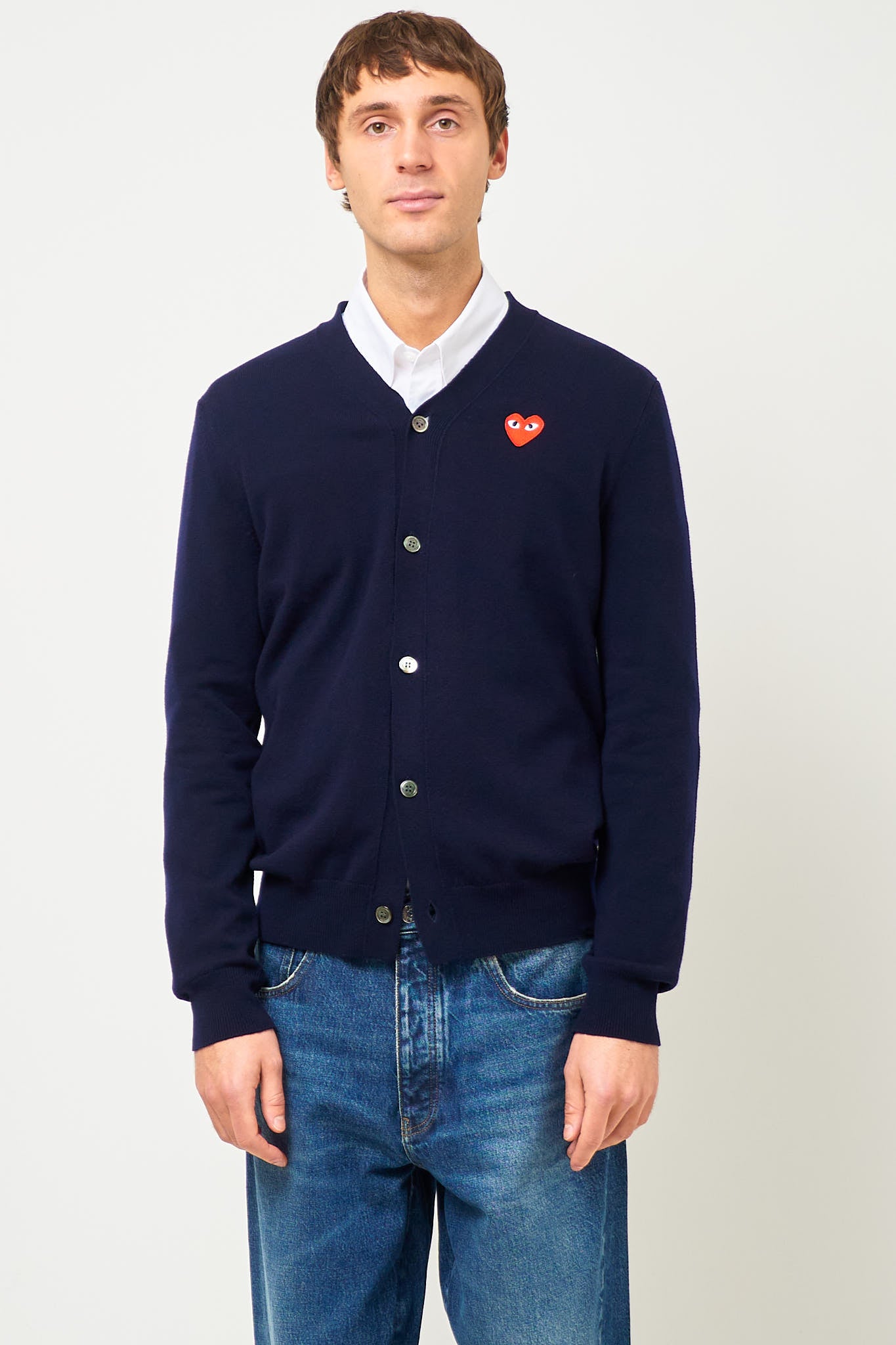 Comme des Garçons Play - Red Heart Cardigan Navy – STRØM