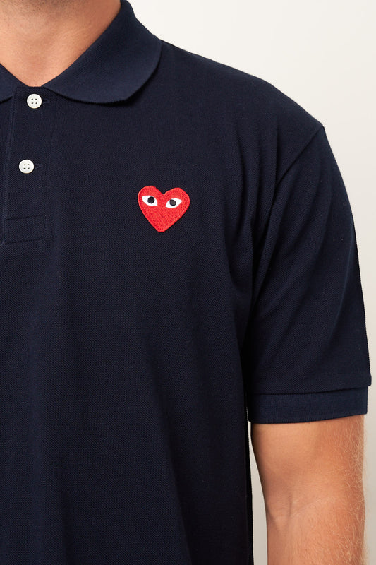 Red Heart Polo Shirt Navy