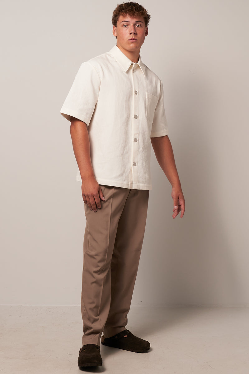 Cotton Twill S/S Shirt Off White