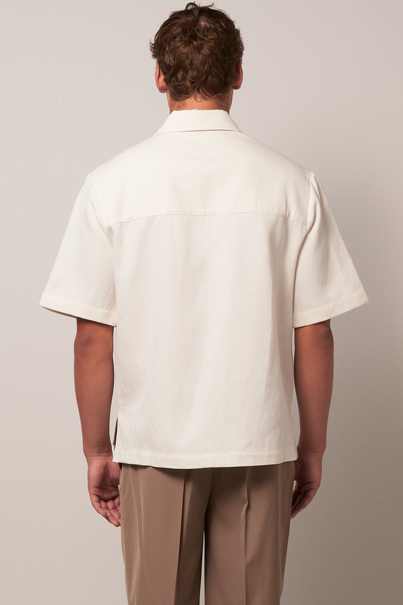 Cotton Twill S/S Shirt Off White