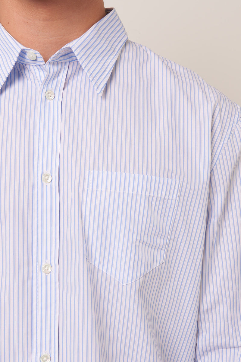 Brook Shirt White/Light Blue Stripe