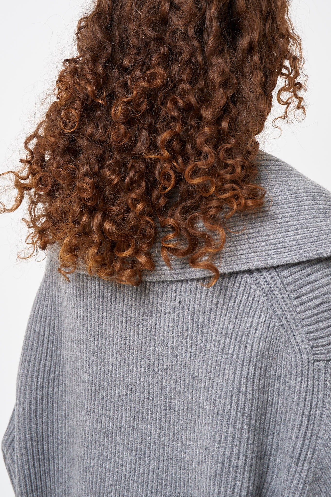 Shawl-Lapel Cardigan Mid Grey Melange