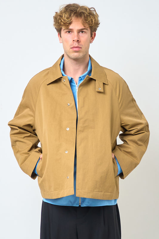 Short Raglan Coat Dark Sand