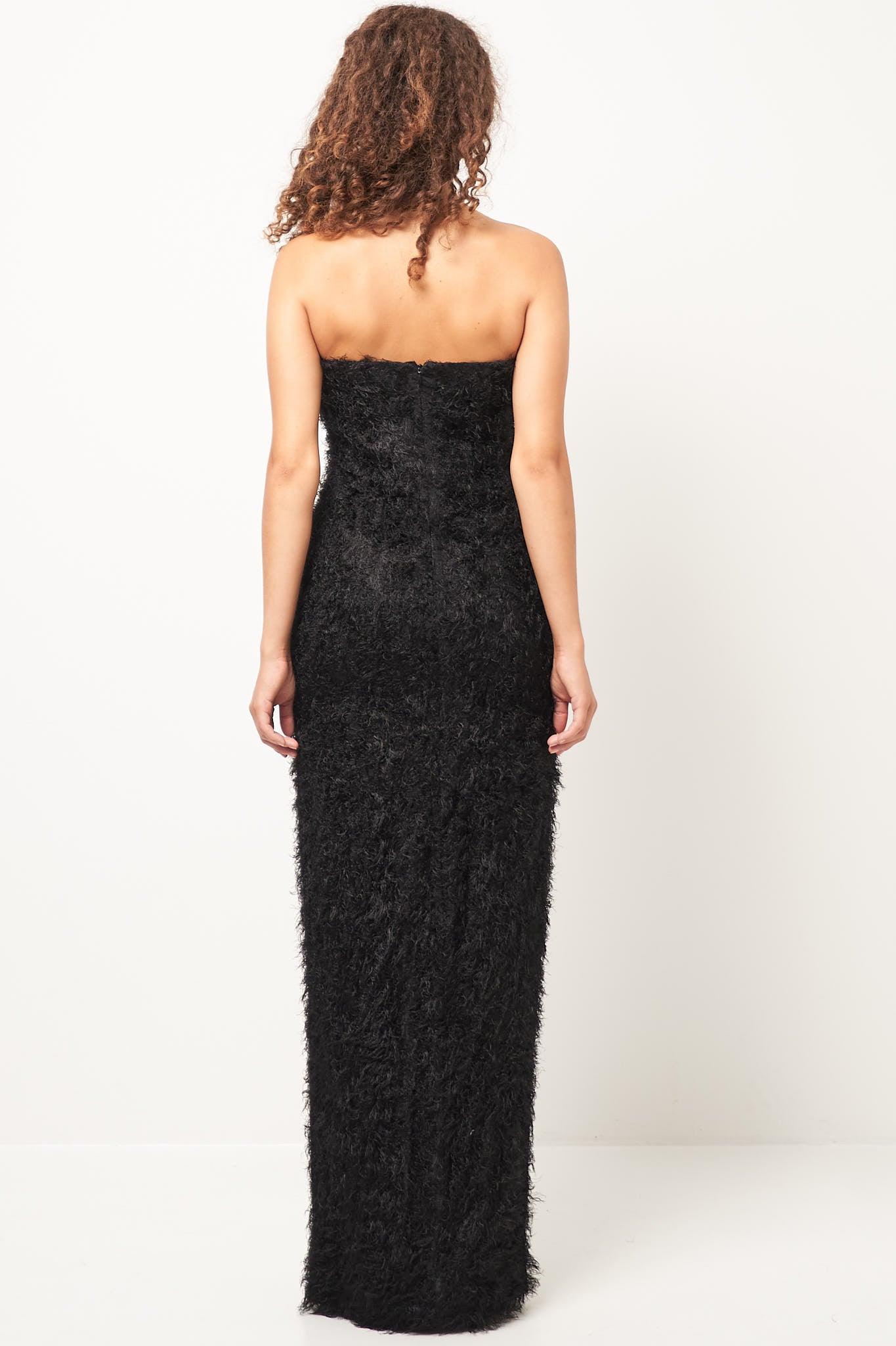 Strapless Fil Coupé Dress Black