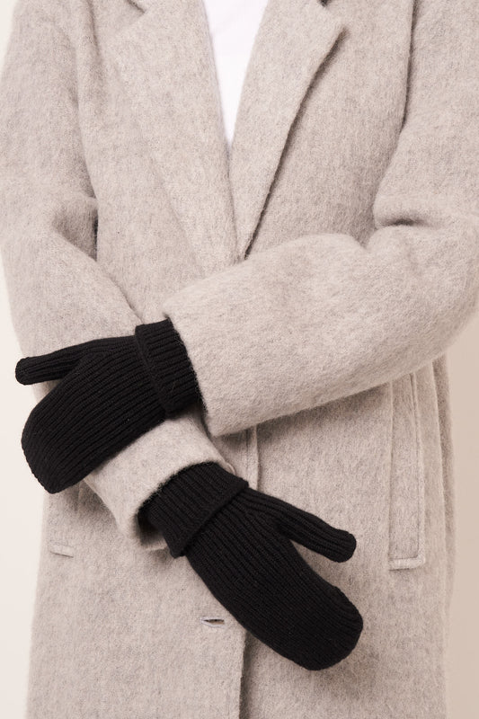 Emma Cashmere Mittens Black