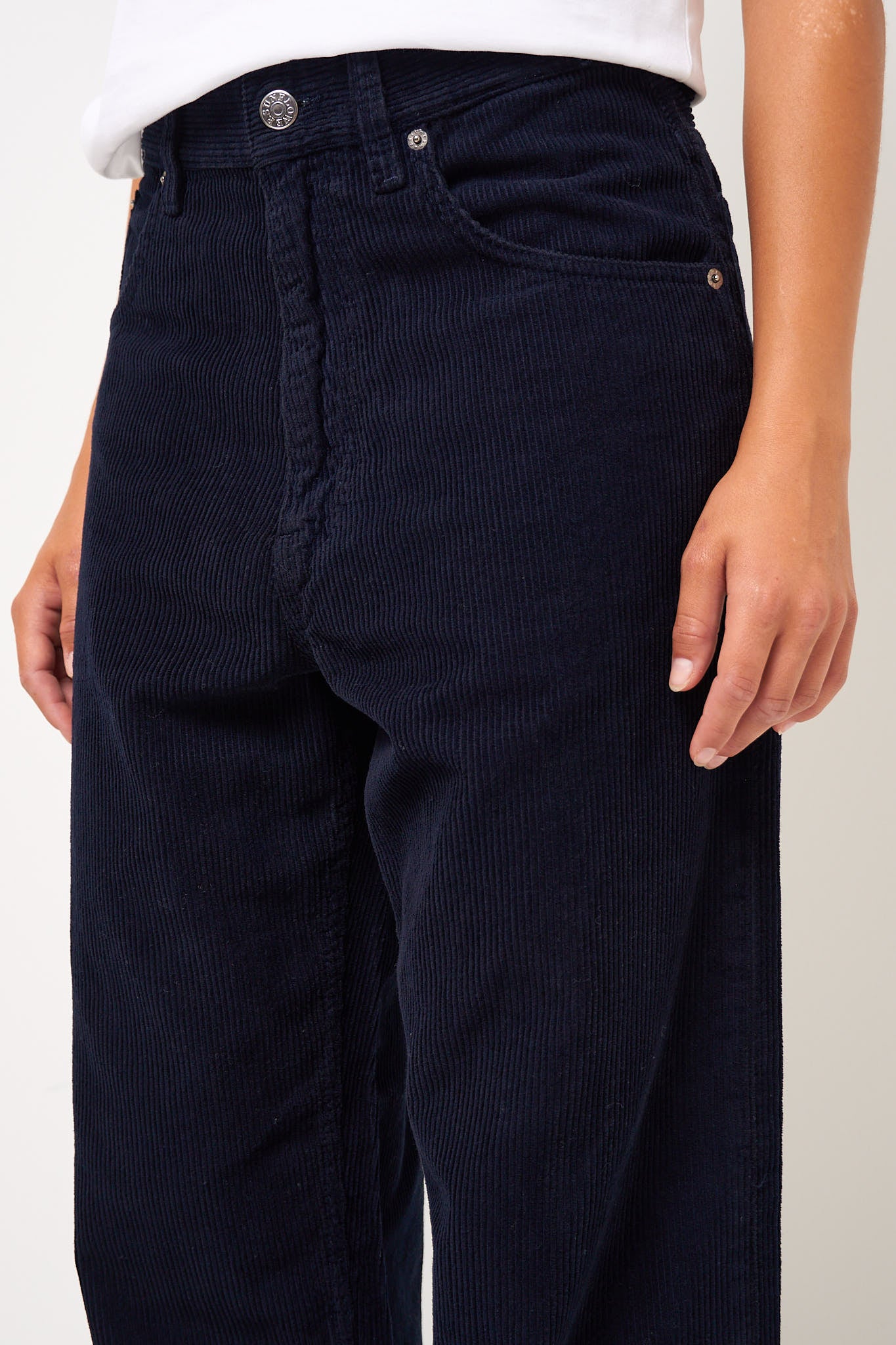 Super Wide Cord Trousers Navy