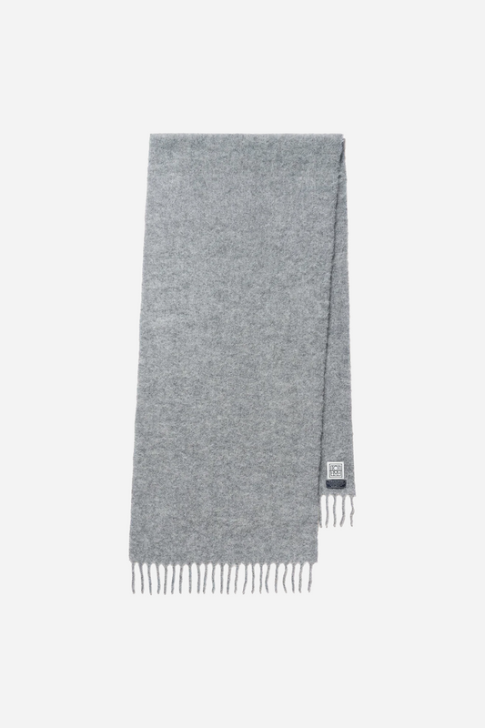 Brushed Alpace Blend Scarf Light Grey Melange