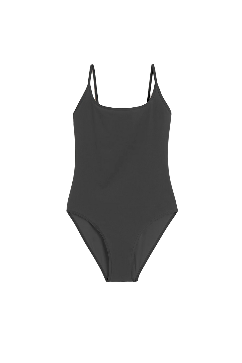 Square-Neck Swimsuit Anthracite