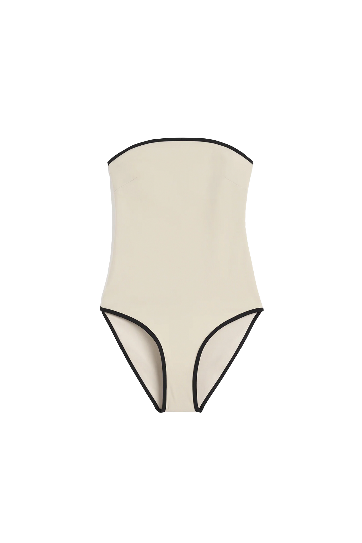 Stripe Edge Strapless Swimsuit Light Hay