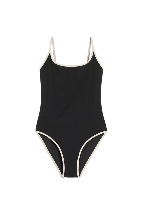 Stripe Edge Swimsuit Black