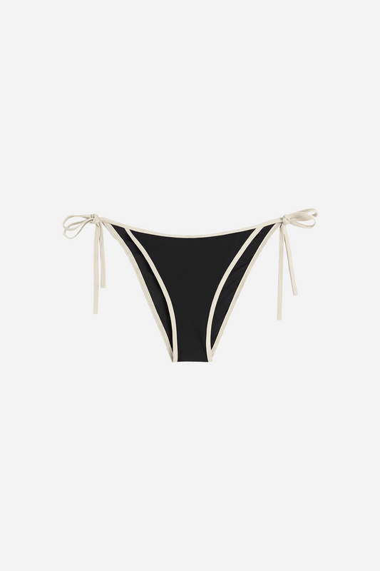 Stripe Tie Bikini Bottoms Black