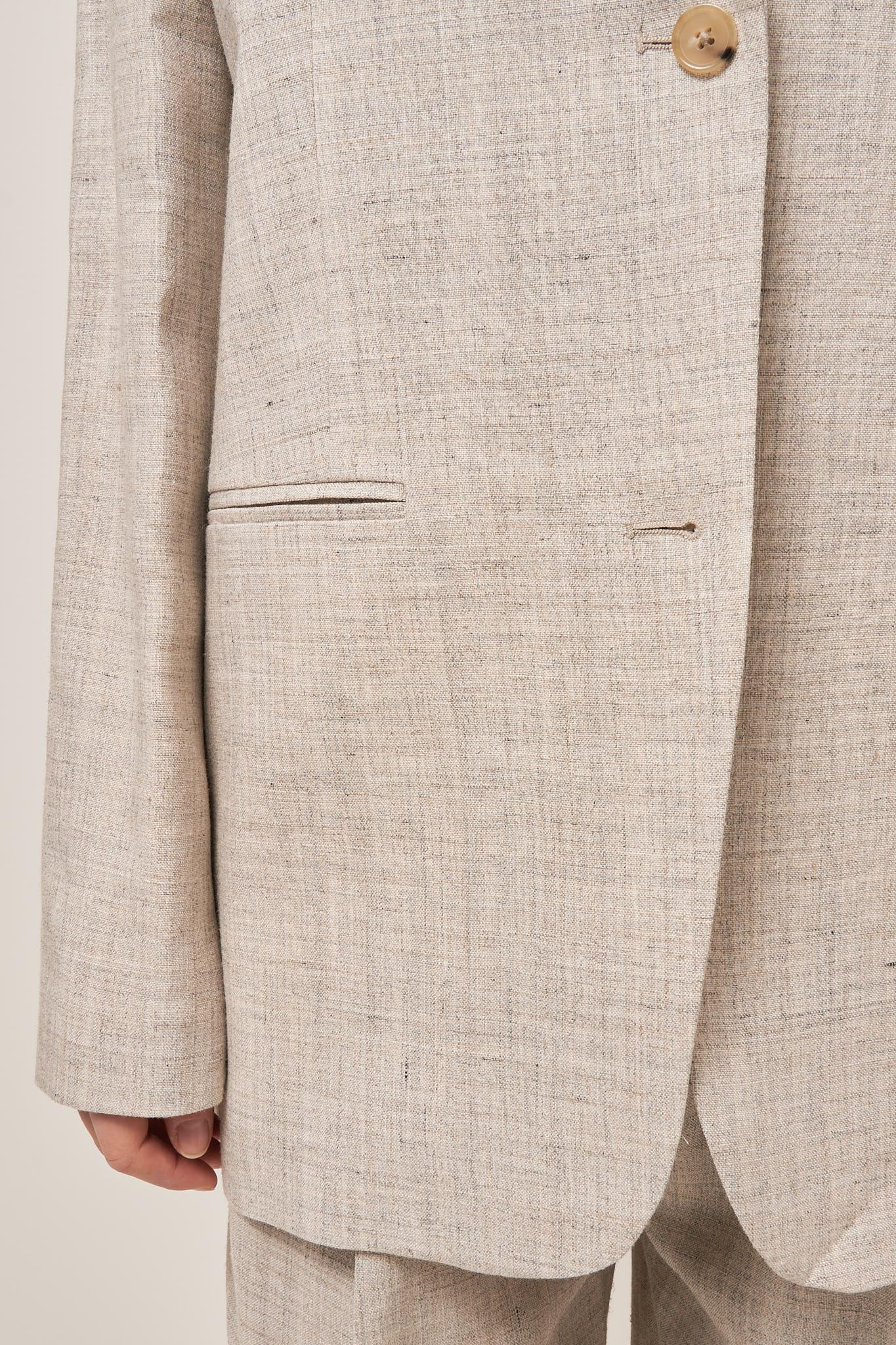 Tailored Suit Jacket Oat Melange