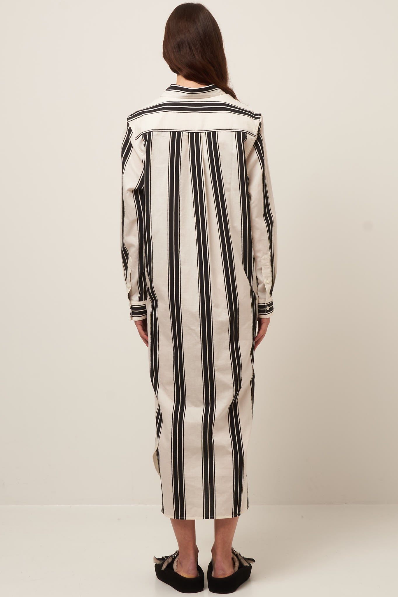 Jacquard-Striped Tunic Dress Black/White