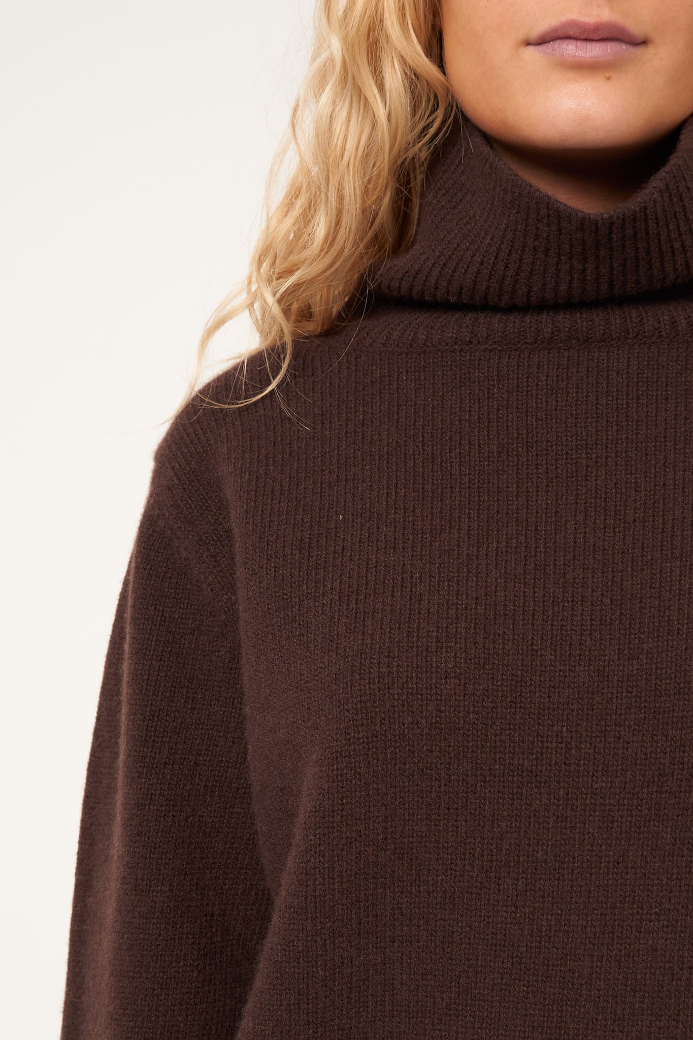 Visse Roll Neck Sweater Chocolate Brown