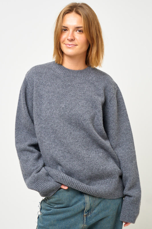 Visse Round Neck Sweater Anthracite Grey