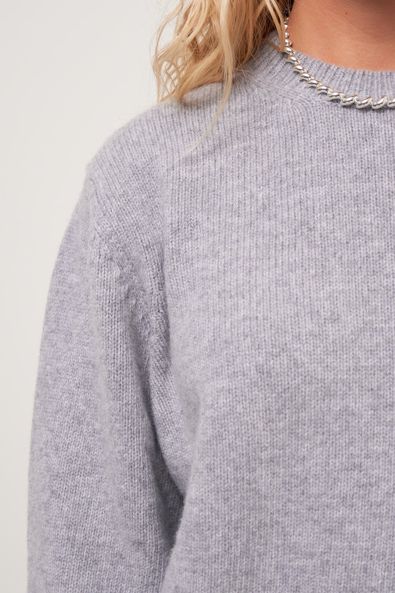 Visse Round Neck Sweater City Grey