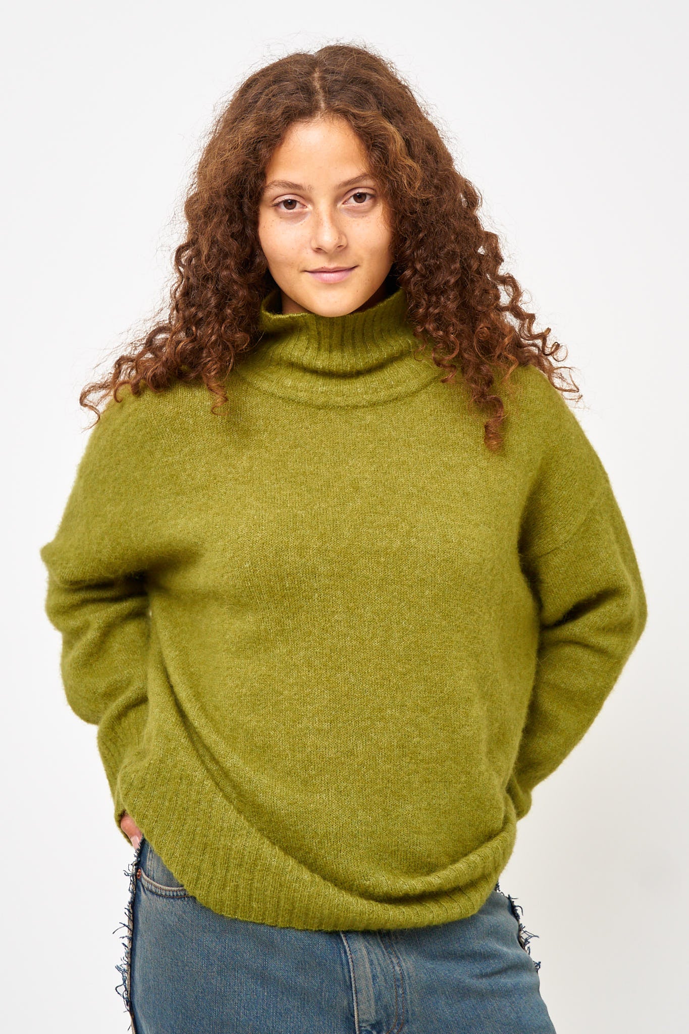 Vitow High Neck Sweater Matcha Melange