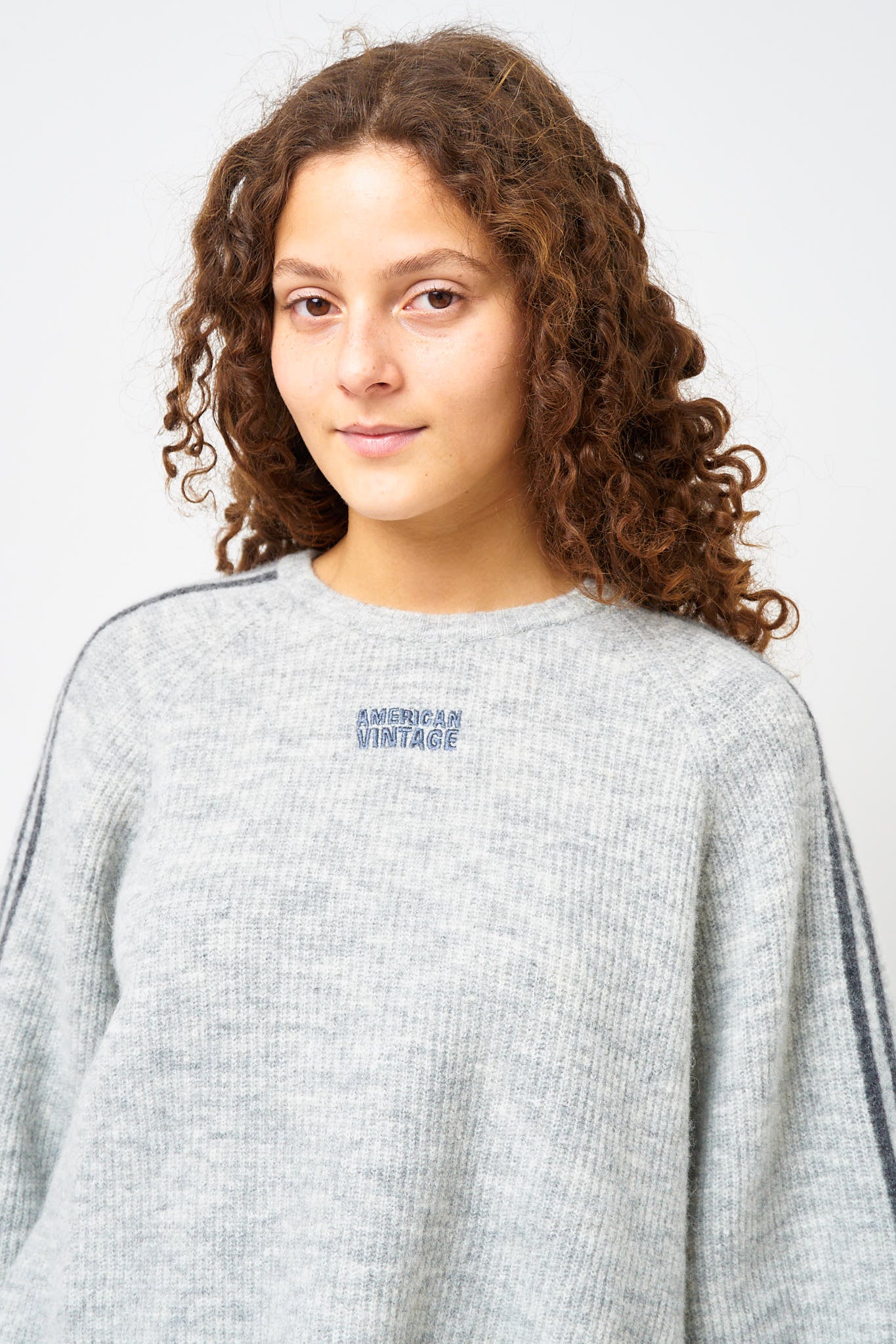 Vitow S/S Sweater Light Grey Melange