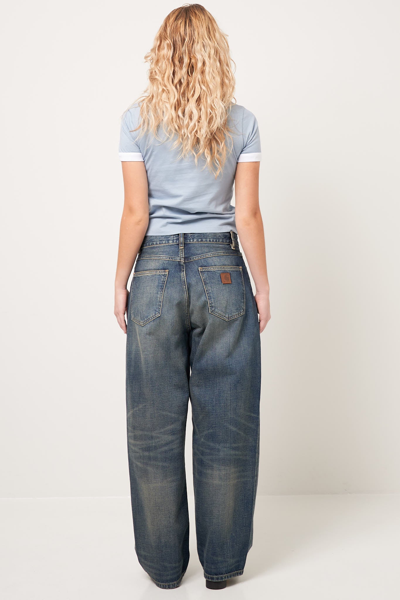 W' Brandon Pant Blue Worn Used Wash