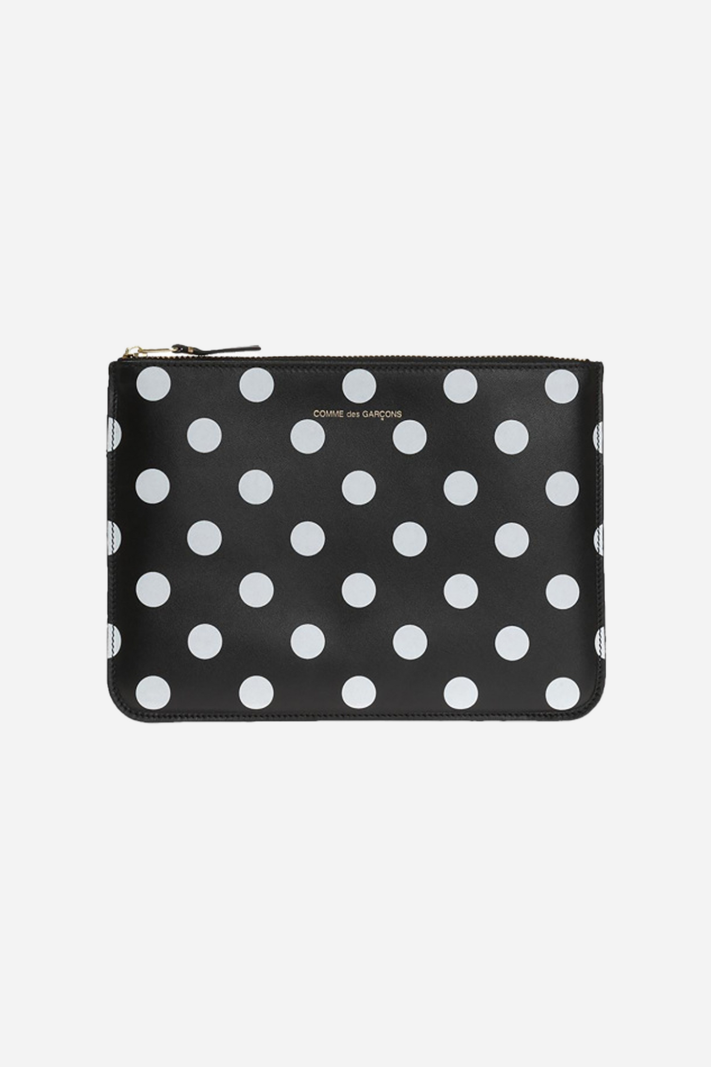 Wallet Polka Dot Printed Zip Pouch Black Large