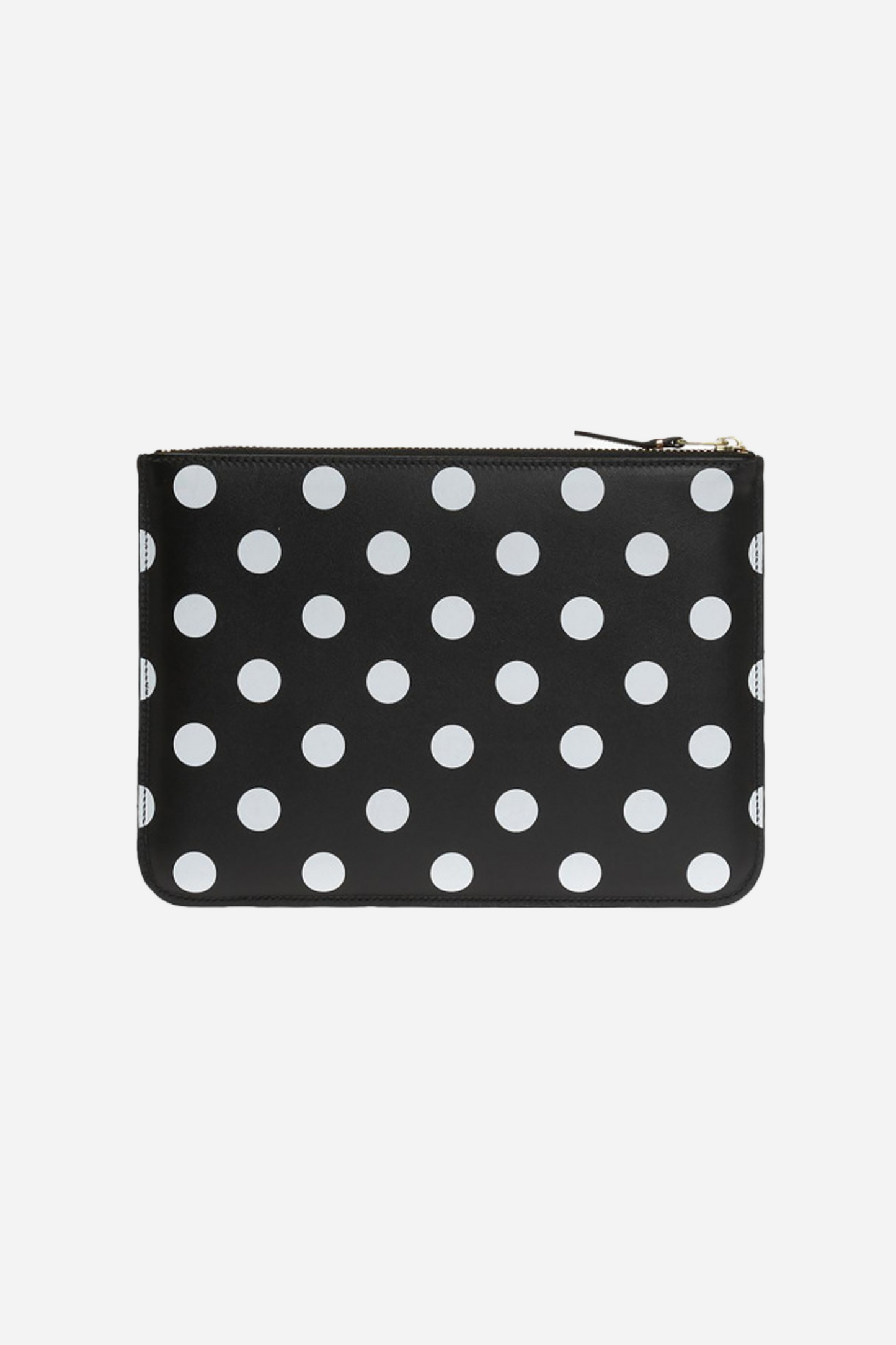 Wallet Polka Dot Printed Zip Pouch Black Large