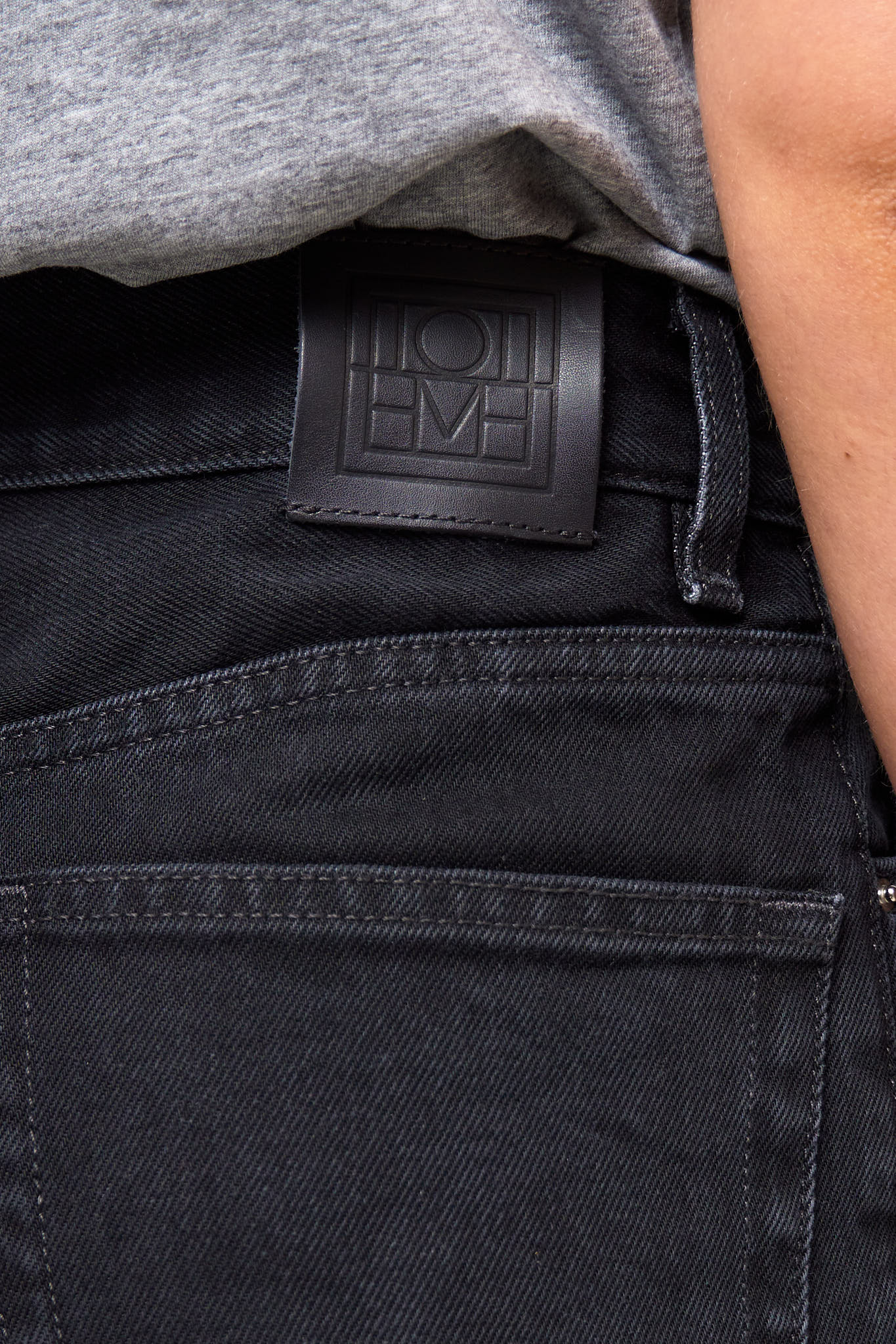 Wide Leg Denim Faded Black