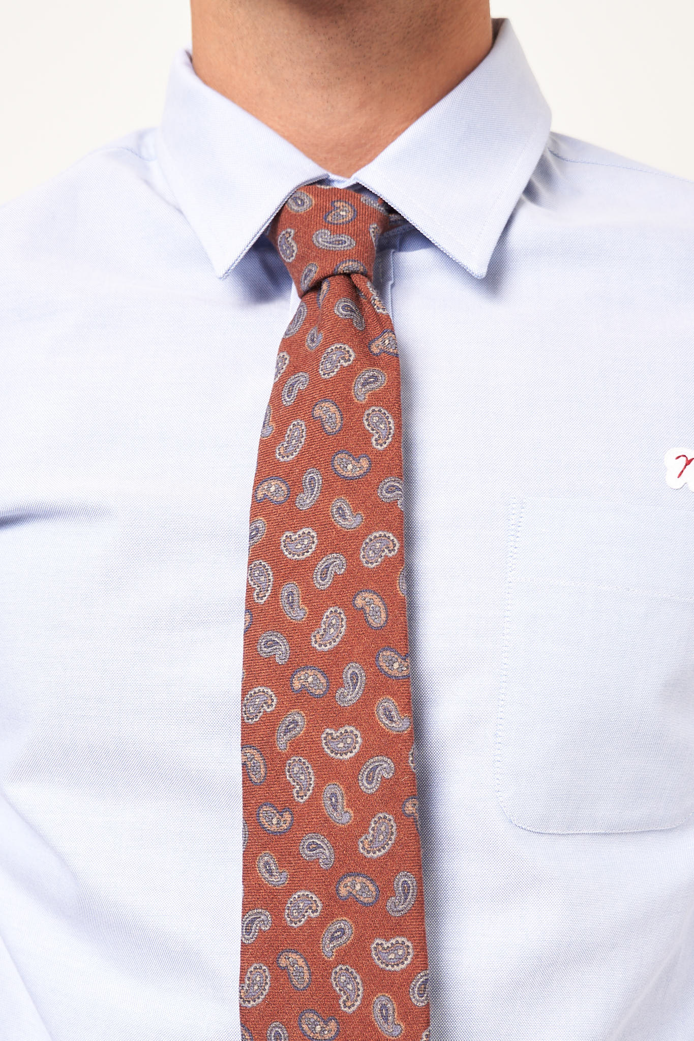 Wool Tie Brick Paisley