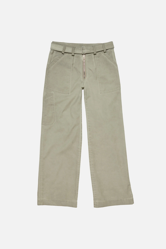 Twill Trousers With Belt Clay Beige