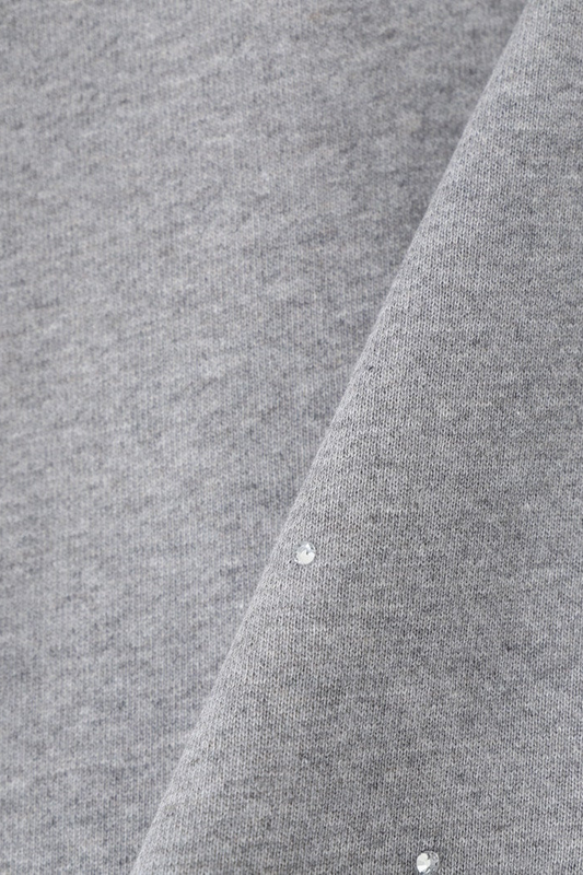 Lace Zip-Up Hoodie Light Grey Melange