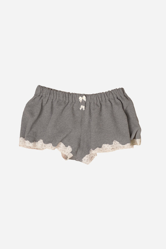 Lace Sweat Shorts Dark Grey Melange