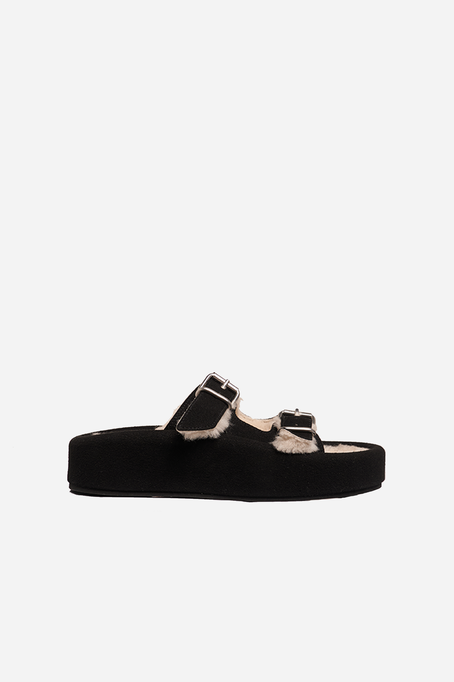 Shearling Sandal Black