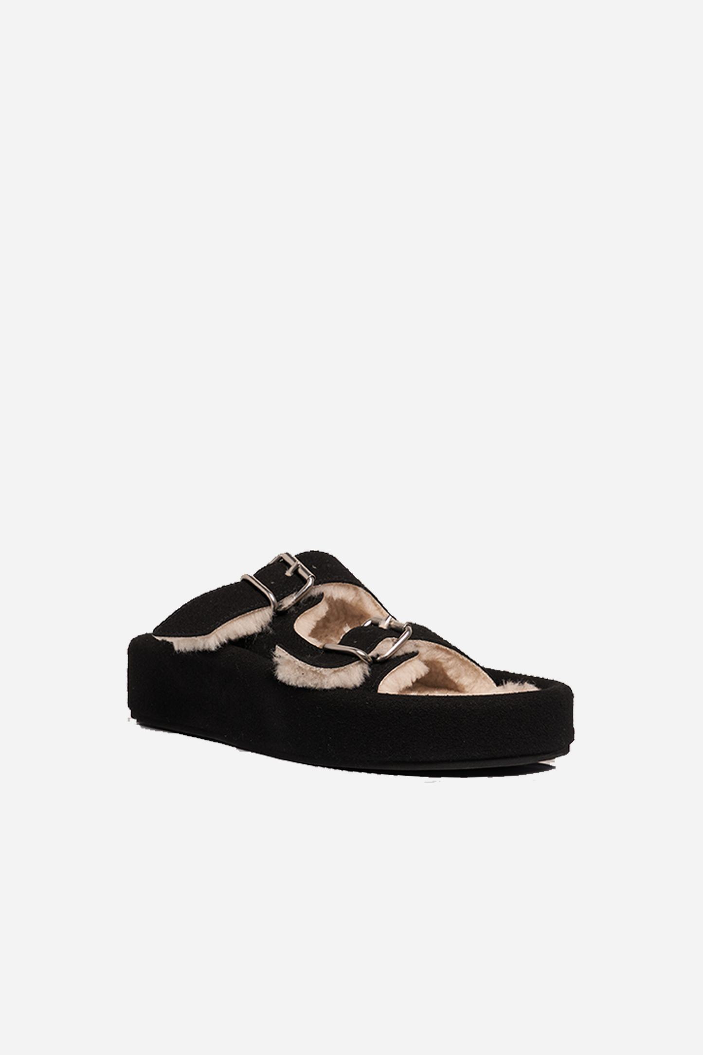 Shearling Sandal Black