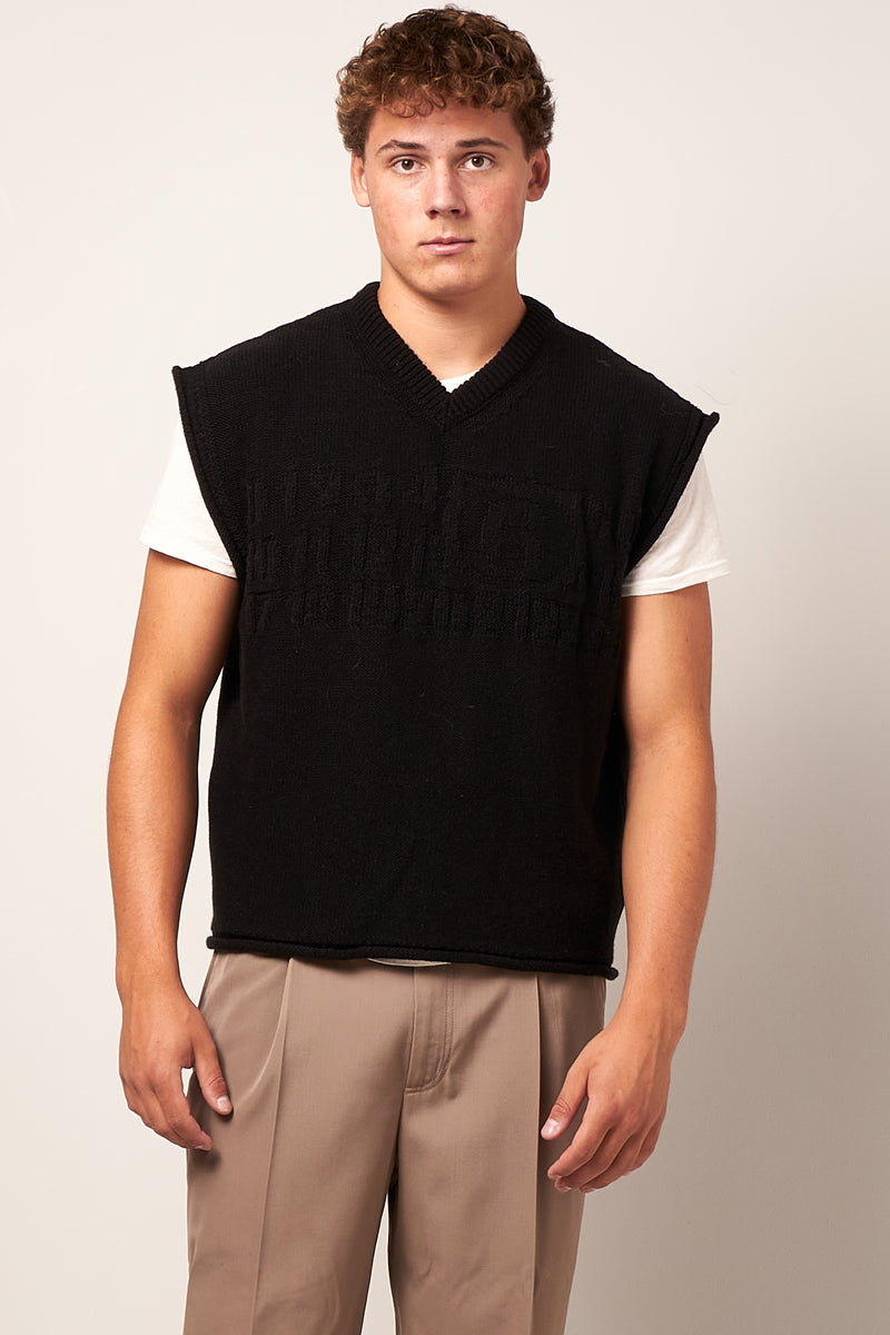 Knitted MM6 Vest Black