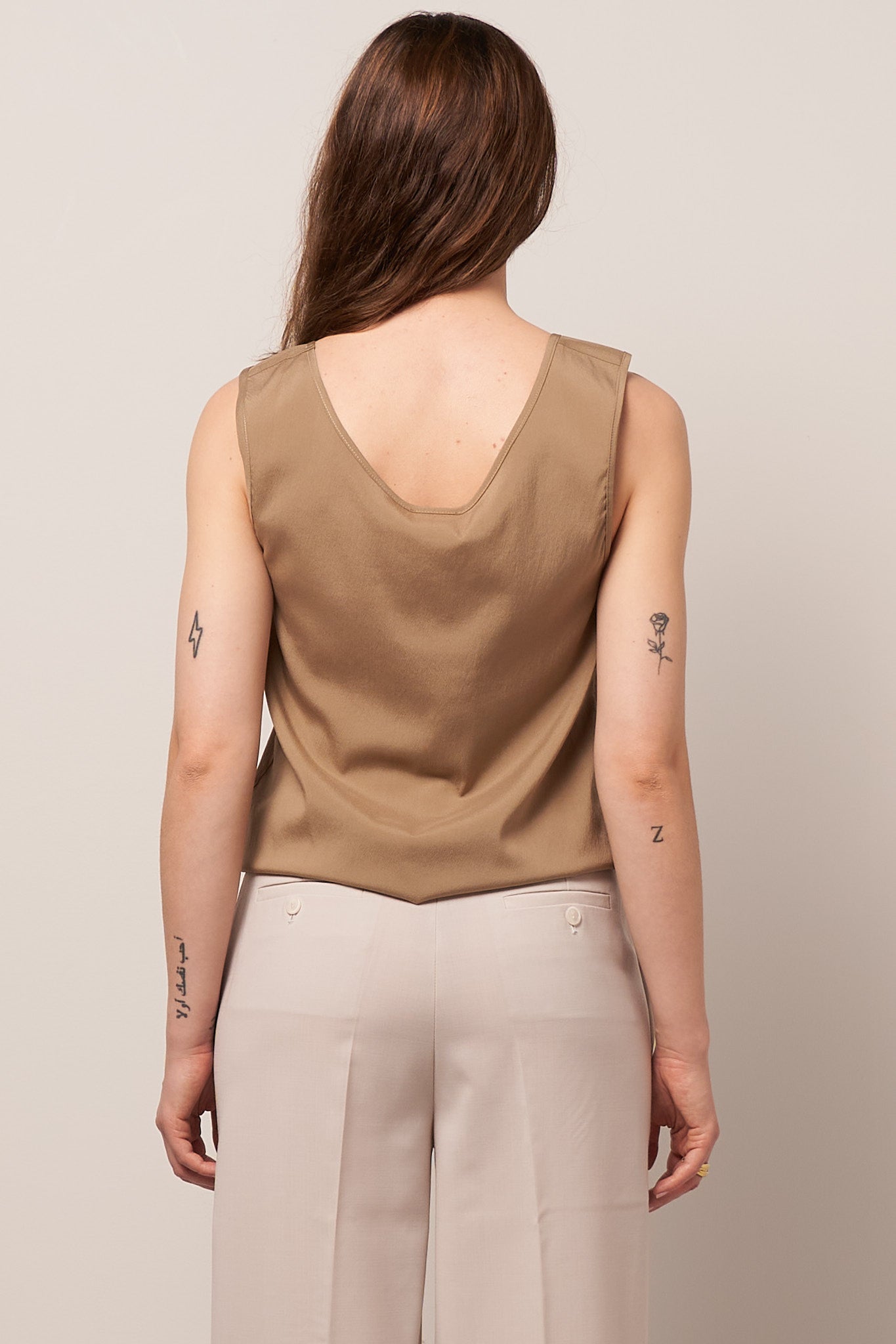 Wen Silk Tank Top Latte