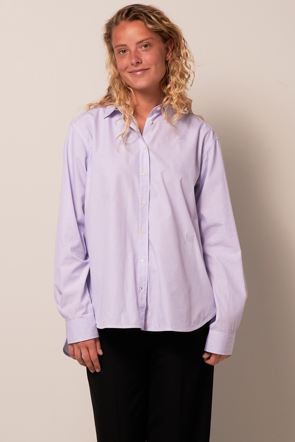Signature Cotton Shirt Lilac Stripe