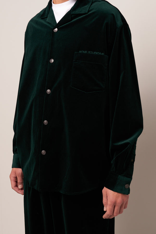 Button-Up Overshirt Dark Green