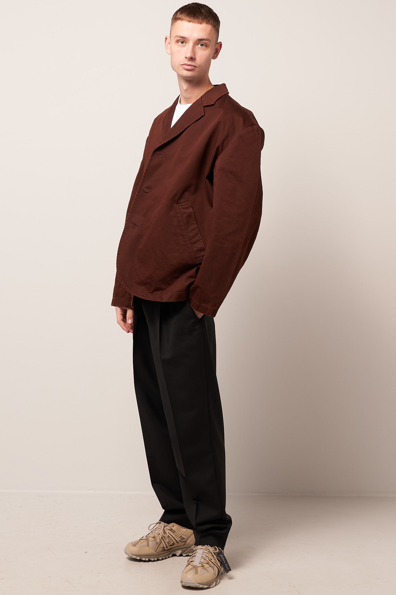 Oversized Cotton Shirt Cognac Brown