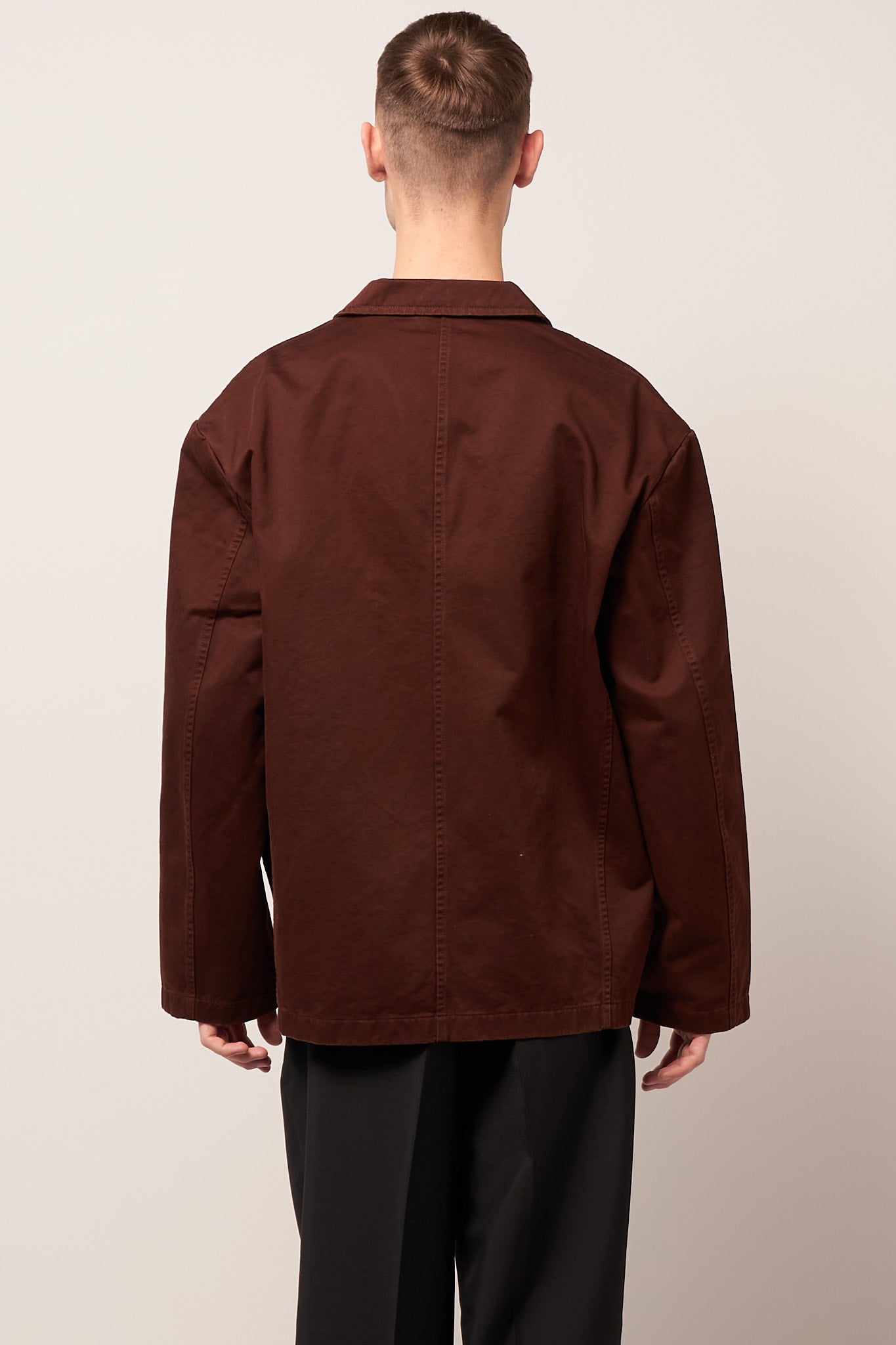 Oversized Cotton Shirt Cognac Brown