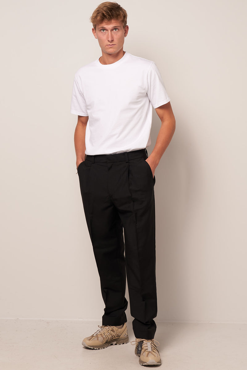 Wool-Blend Tailored Trousers Black