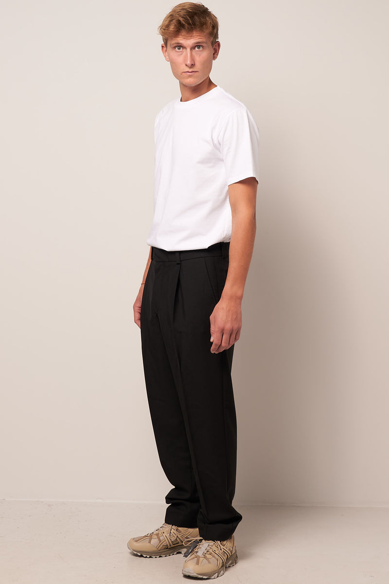 Wool-Blend Tailored Trousers Black