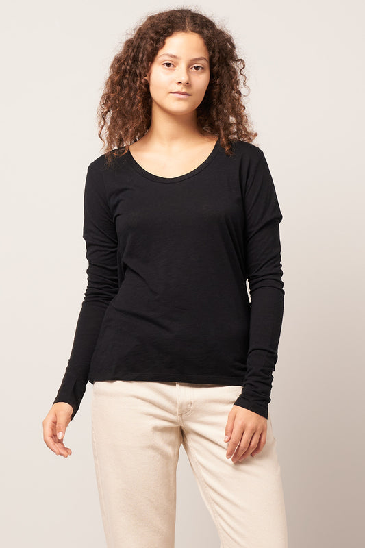 Jacksonville Round Neck LS T-shirt Black