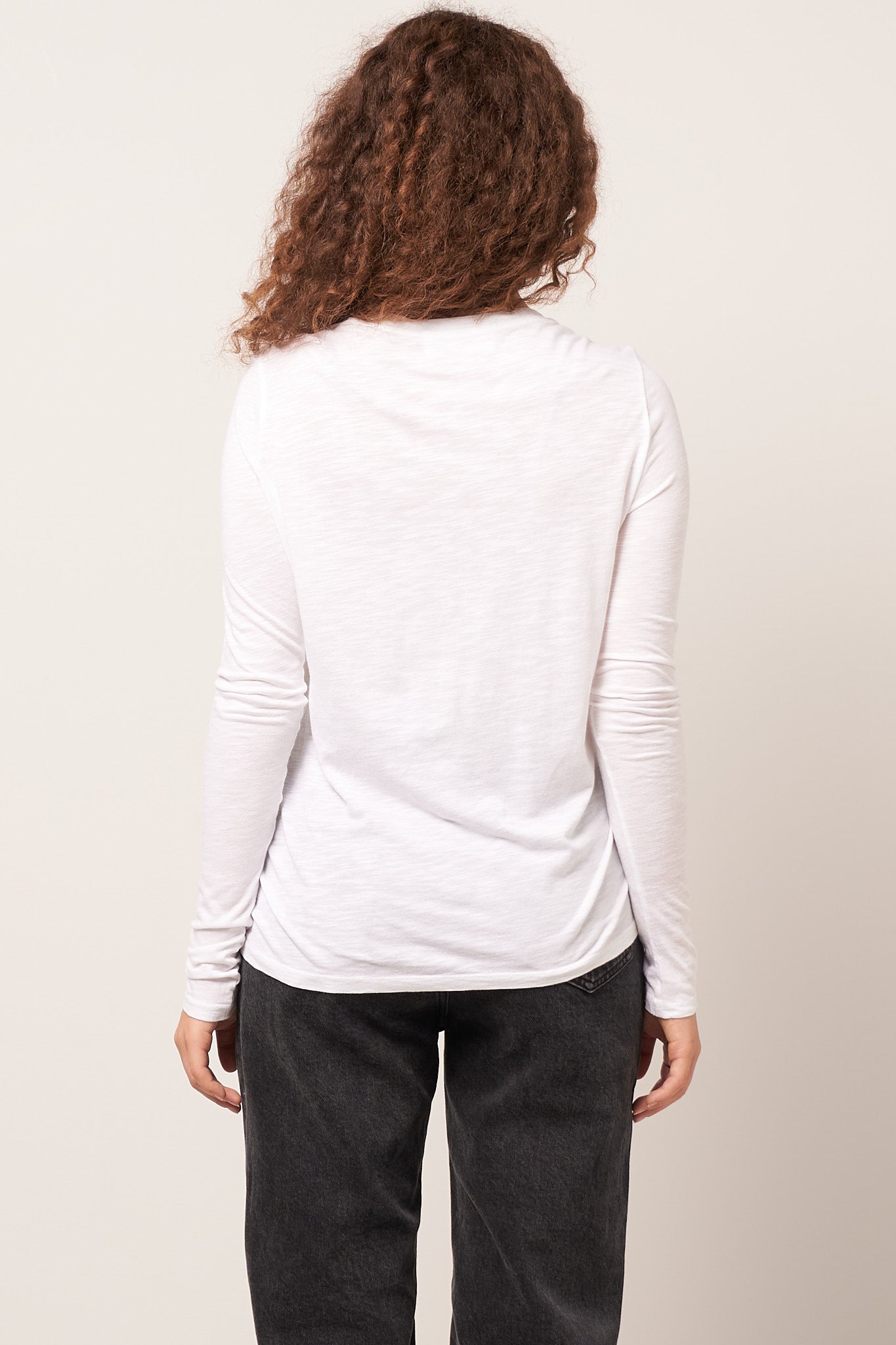 Jacksonville Round Neck LS T-shirt White