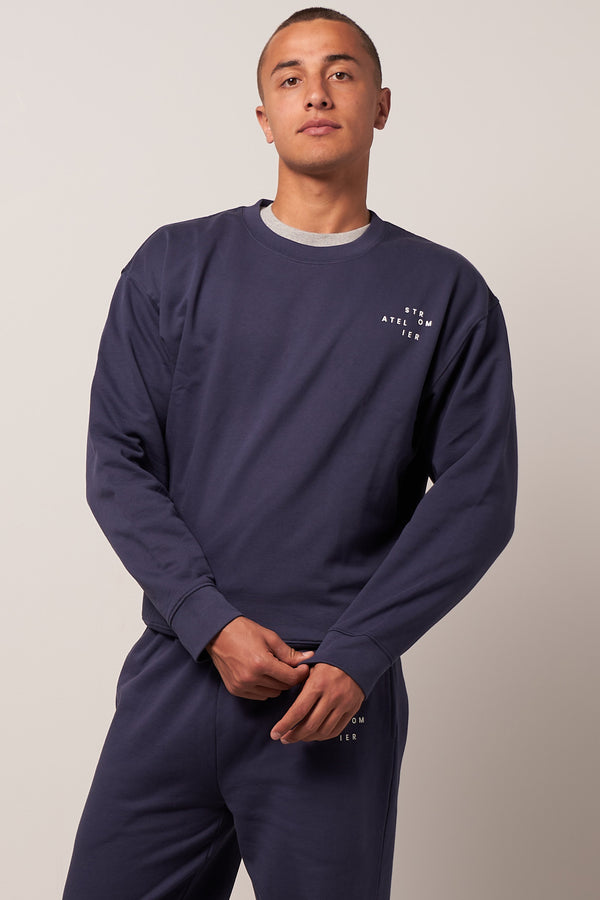 Worker Sweatshirt Apart Print Navy