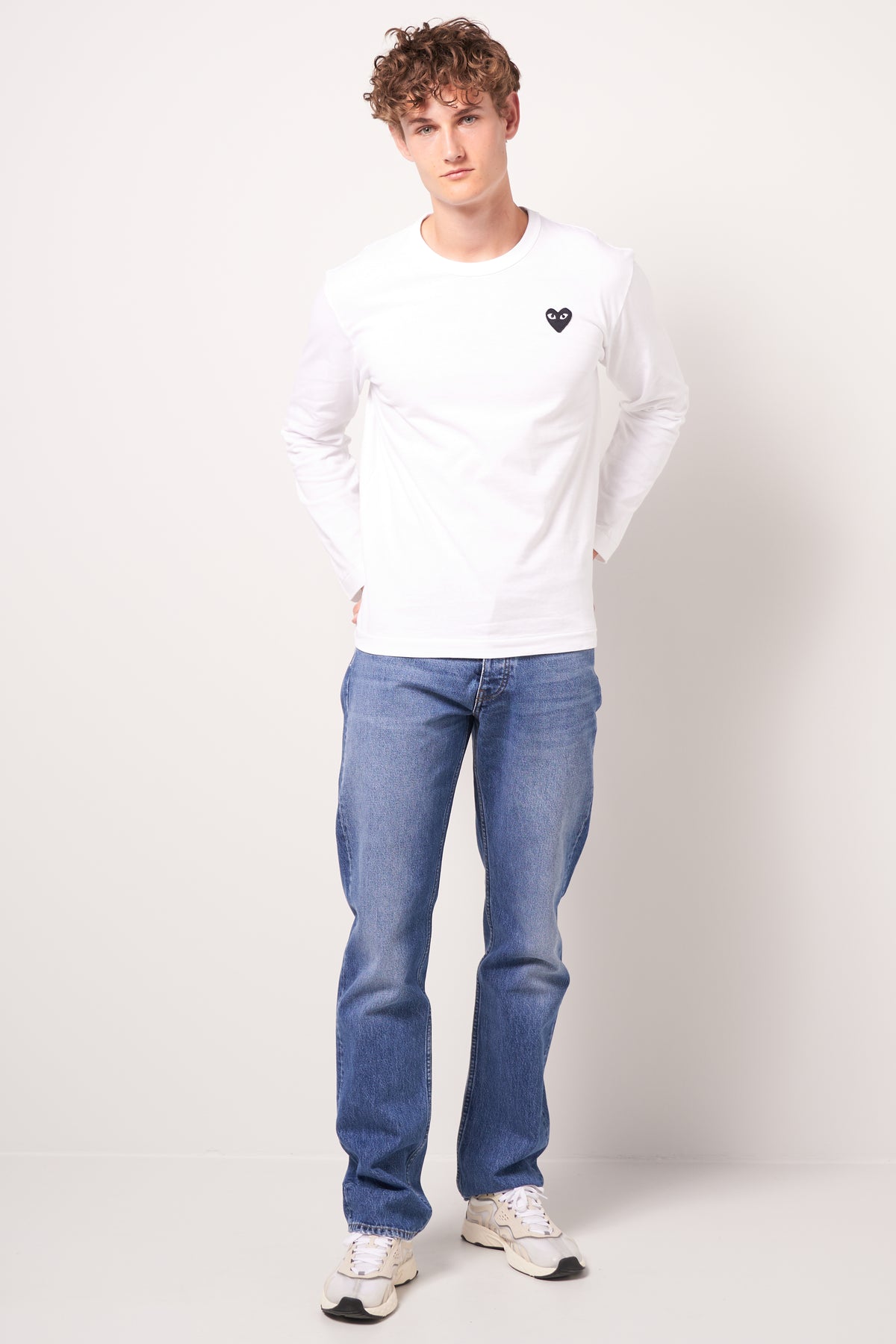 Black Heart LS T-shirt White