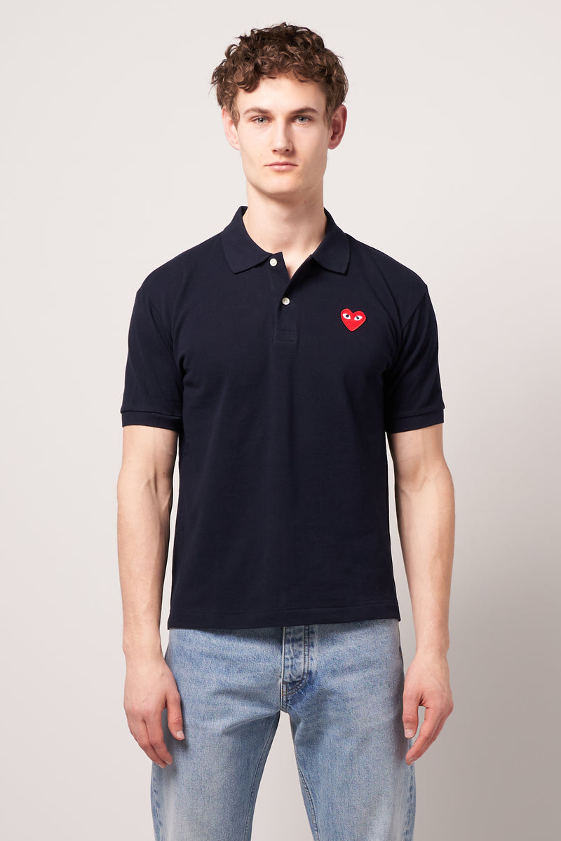Red Heart Polo Shirt Navy
