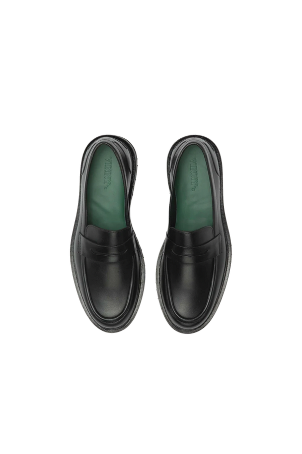 Richee Penny Loafer Black Crust